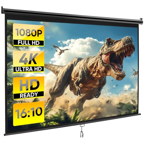 ZENY ZENY Projector Screen Pull Down 100 Inch 16:10 HD, Manual Project — Size, capacity and configuration
