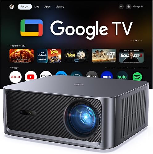 HAPPRUN 3000 ANSI Lumens Outdoor Projector with Official Google TV, 4K — Manufacturer product photo — best budget home theater pro