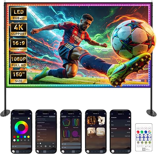 150 inch Projector Screen with Stand, USB String Lights Connection 16: — Side-by-side comparison of top picks in this category