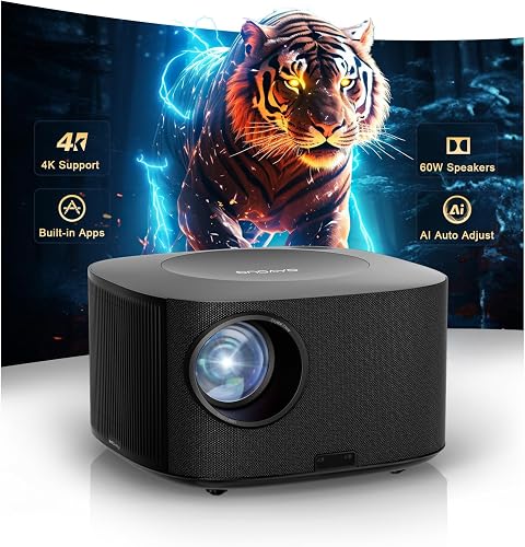 Outdoor-Projector-4K with WiFi and Bluetooth:[3500 Bright/60W Dolby Au — Our recommended pick for most buyers